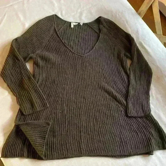 Eileen Fisher Women’s Deep V Neck Sweater Small Hand Loomed Organic Cotton - Picture 5 of 10